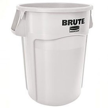 RUBBERMAID Round Vented Trash Can, White, Plastic 1779740
